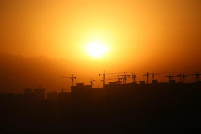 sunset, nature, building, construction, city, real estate. Reading Real Estate Email Marketing Benchmarks Without Fooling Yourself